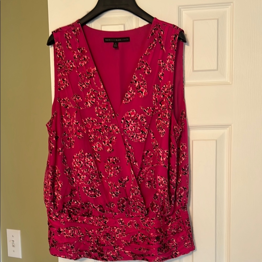 Women's Pink Floral Sleeveless Top